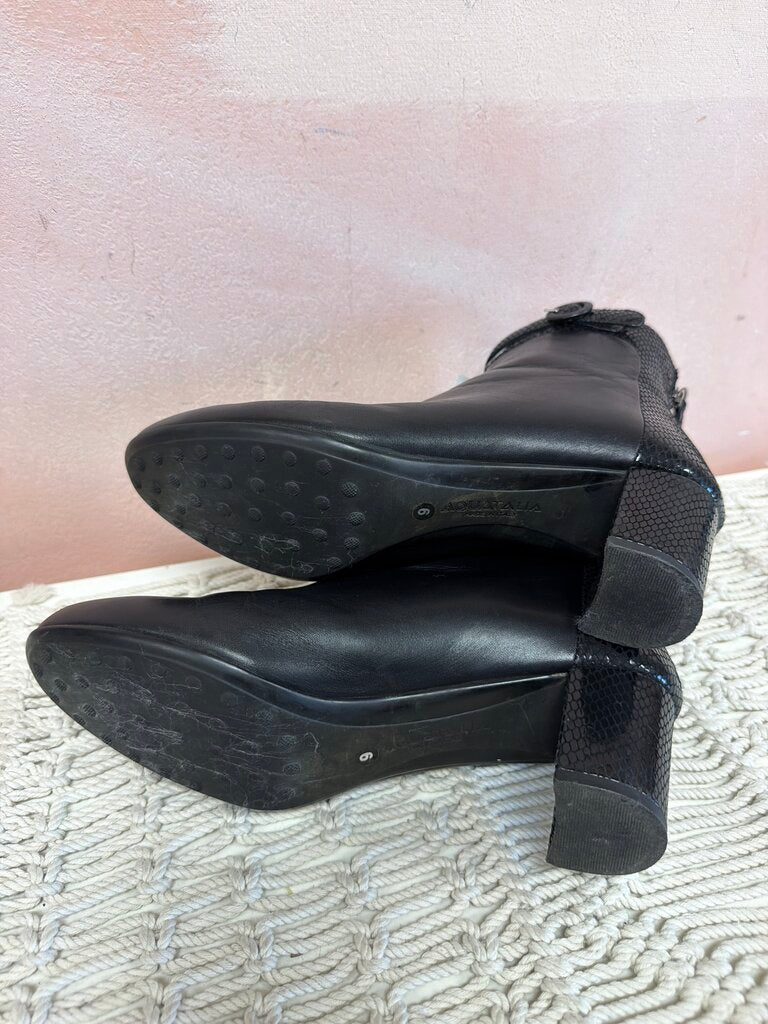 Aquatalia Leather Bootie w/ Buckle
