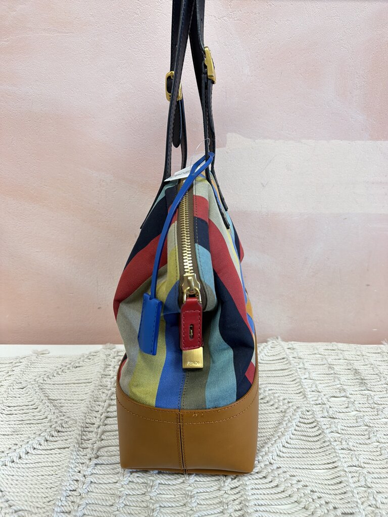 Fendi Multicolor Striped Tote (As Is)