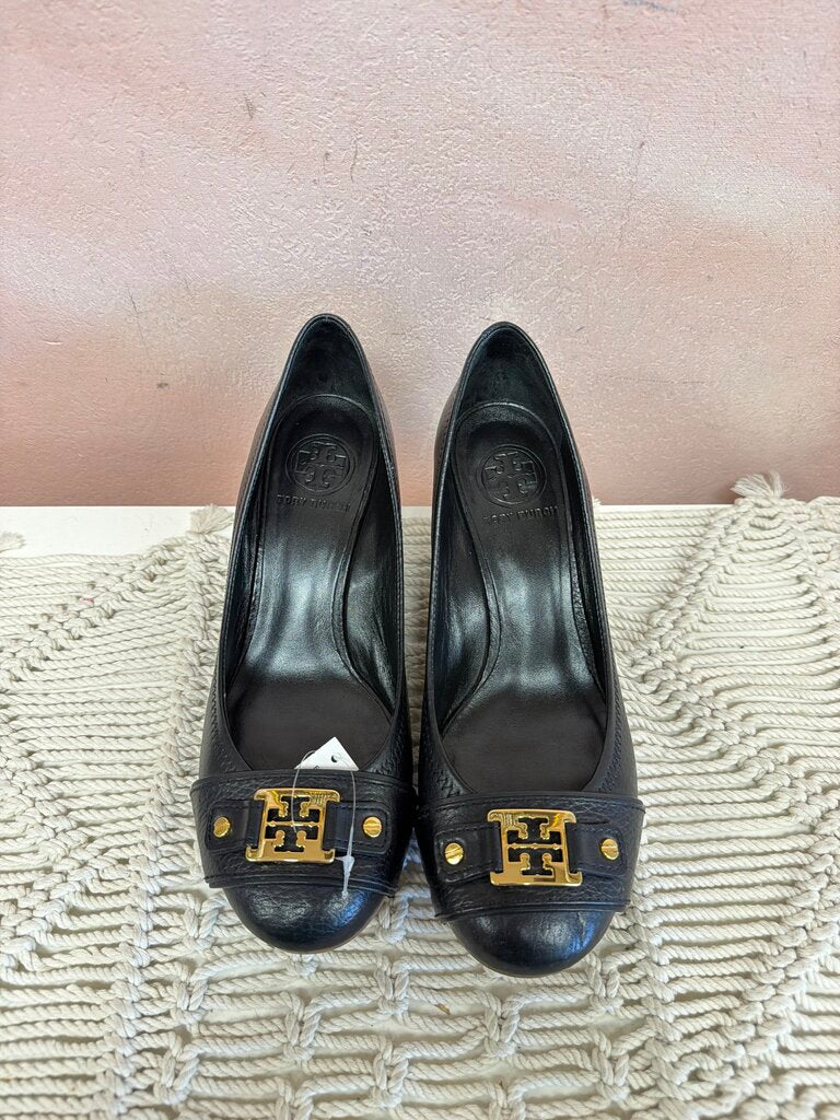 Tory Burch Leather Logo Wedge