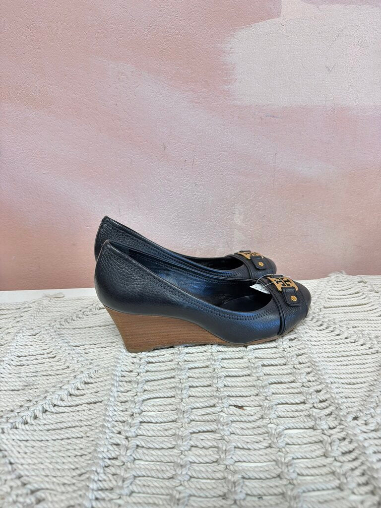 Tory Burch Leather Logo Wedge