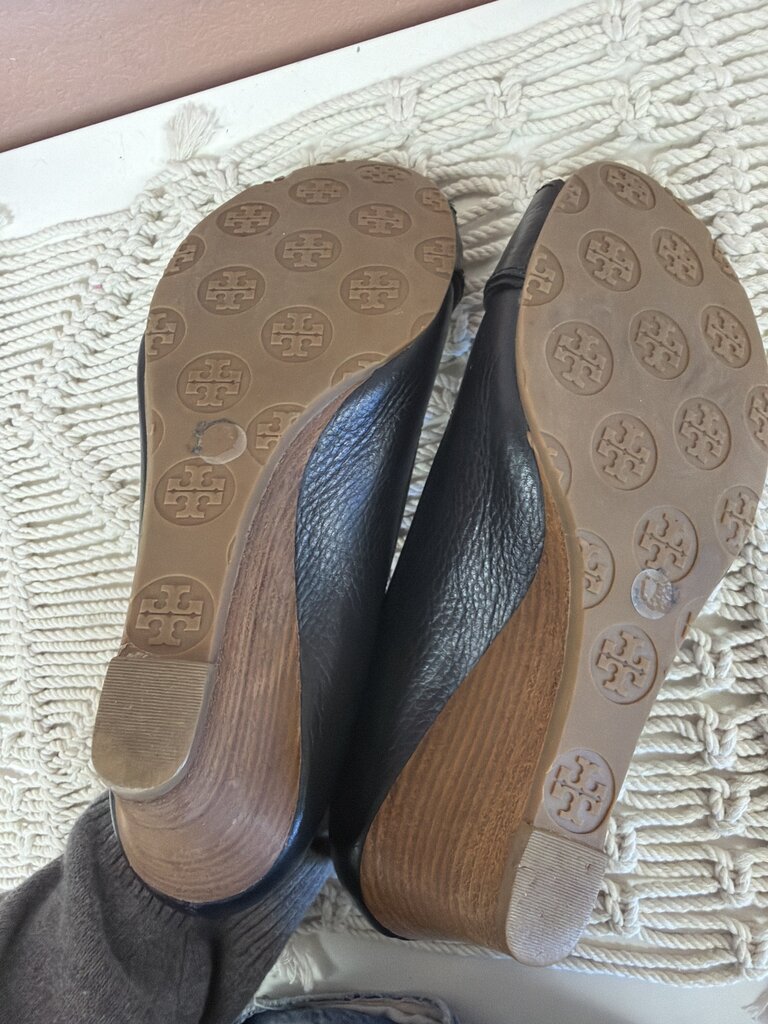 Tory Burch Leather Logo Wedge