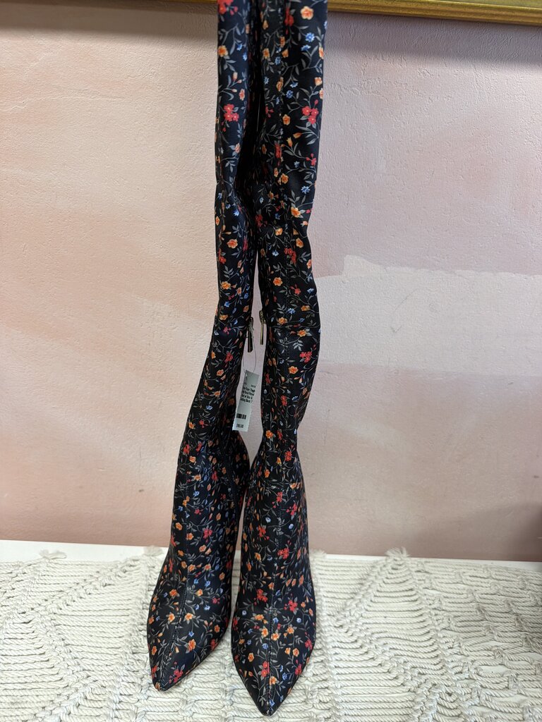 Raye Thigh High Floral Fitted Boot w/ Box & Dustbag