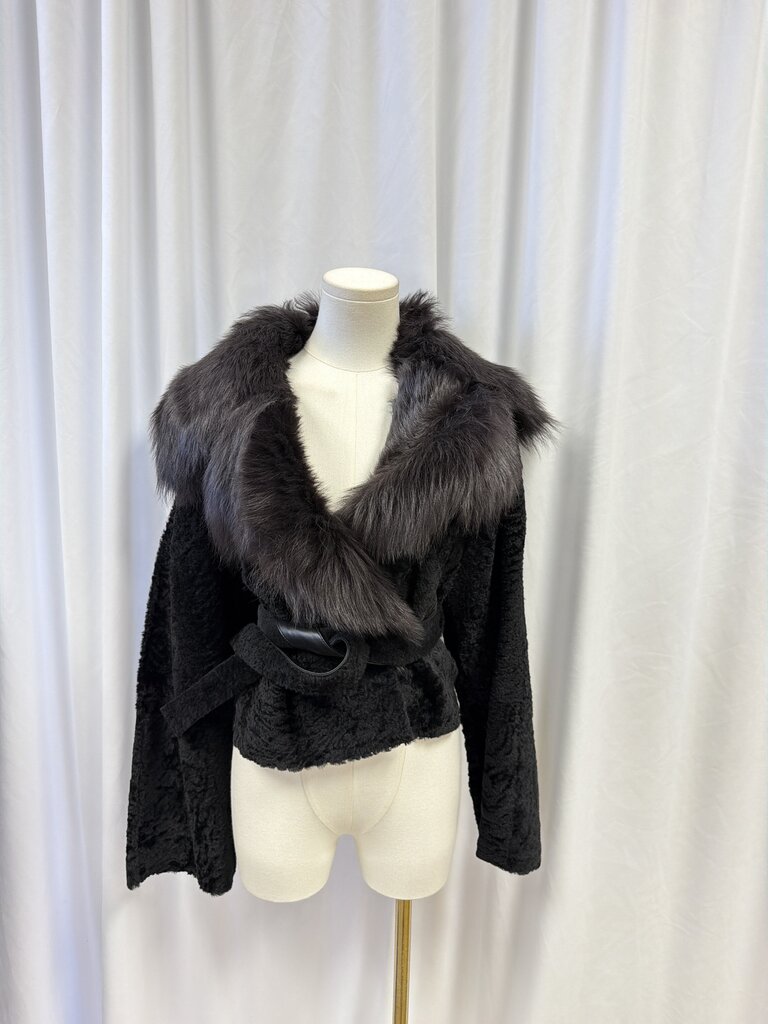 Nour Hammour Shearling and Leather Jacket