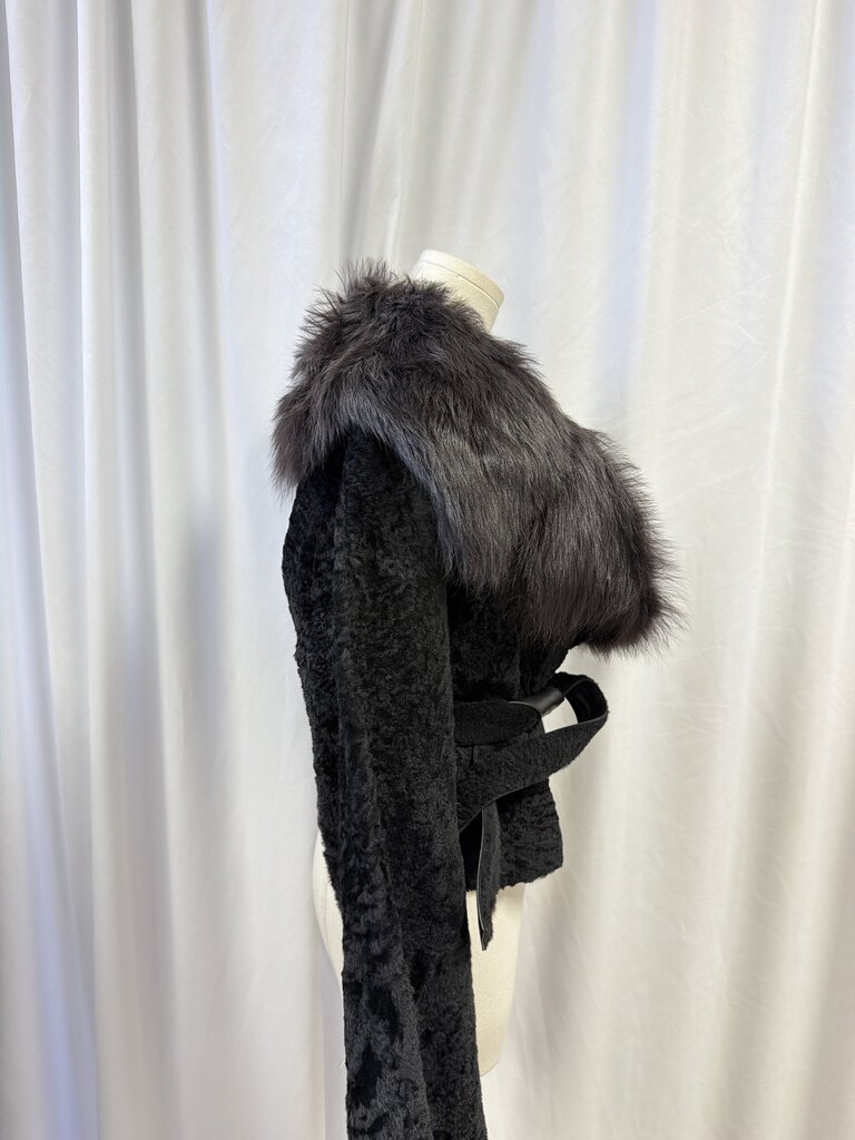 Nour Hammour Shearling and Leather Jacket