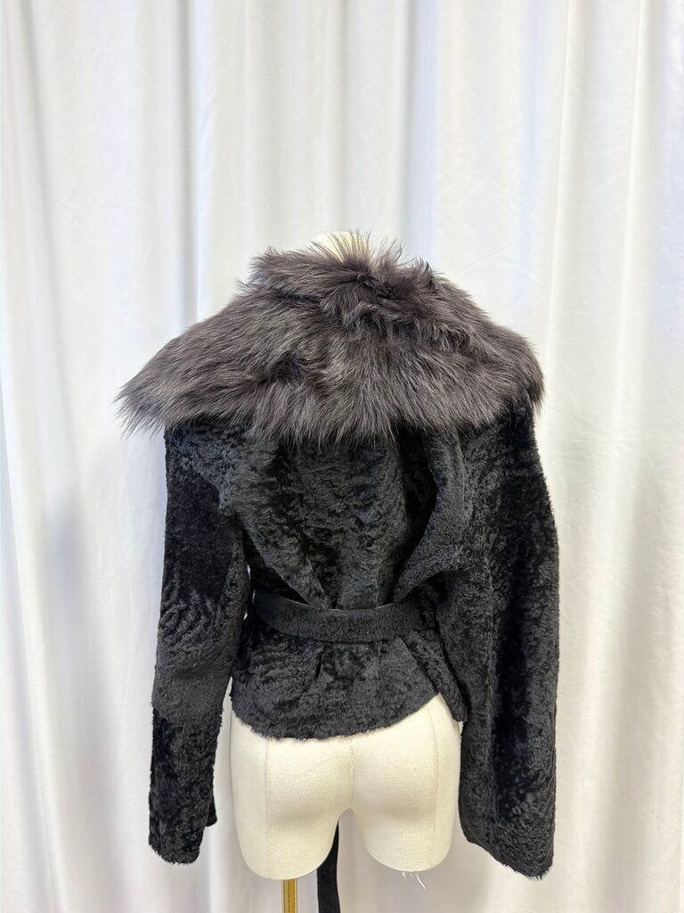 Nour Hammour Shearling and Leather Jacket