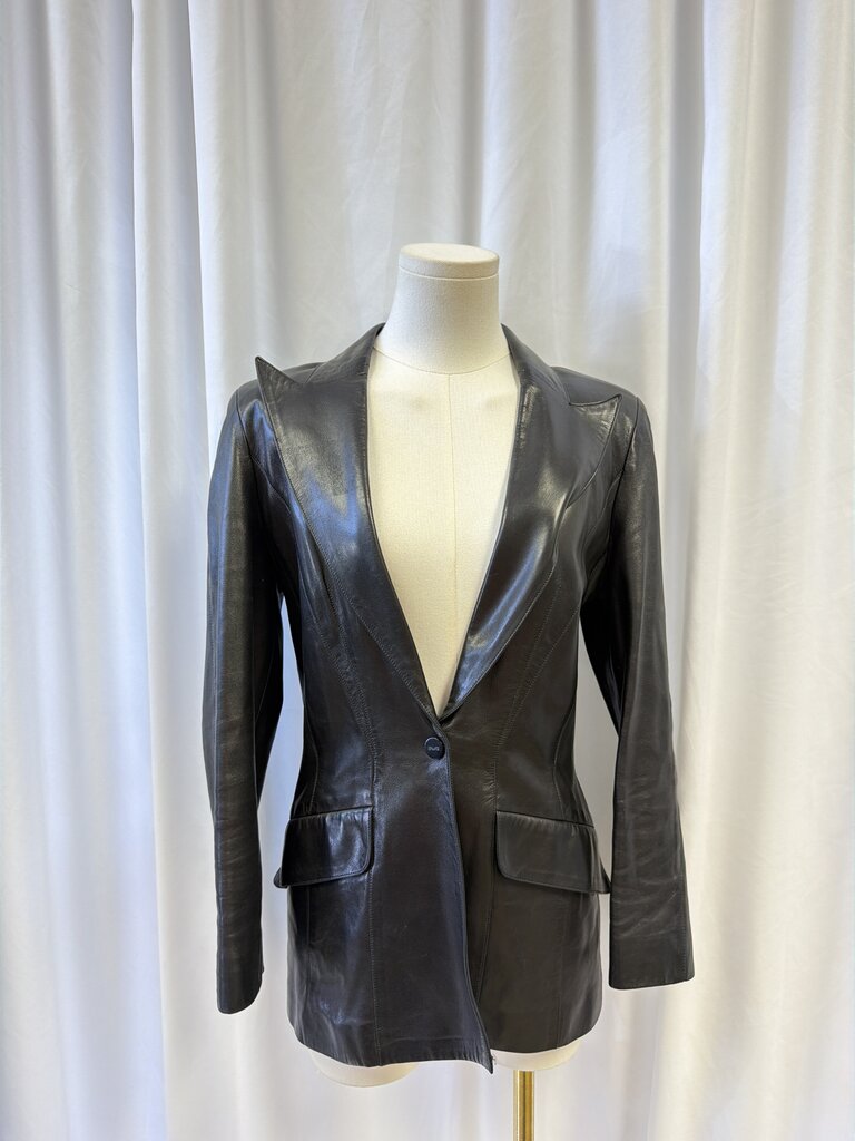 Mugler Leather Blazer