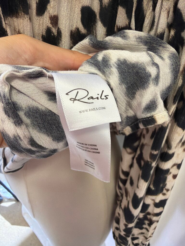 Rails Animal Print V-Neck Blouse