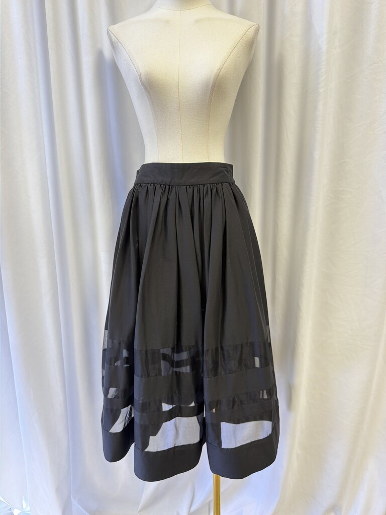 Alice + Olivia Cotton Blend Striped Skirt