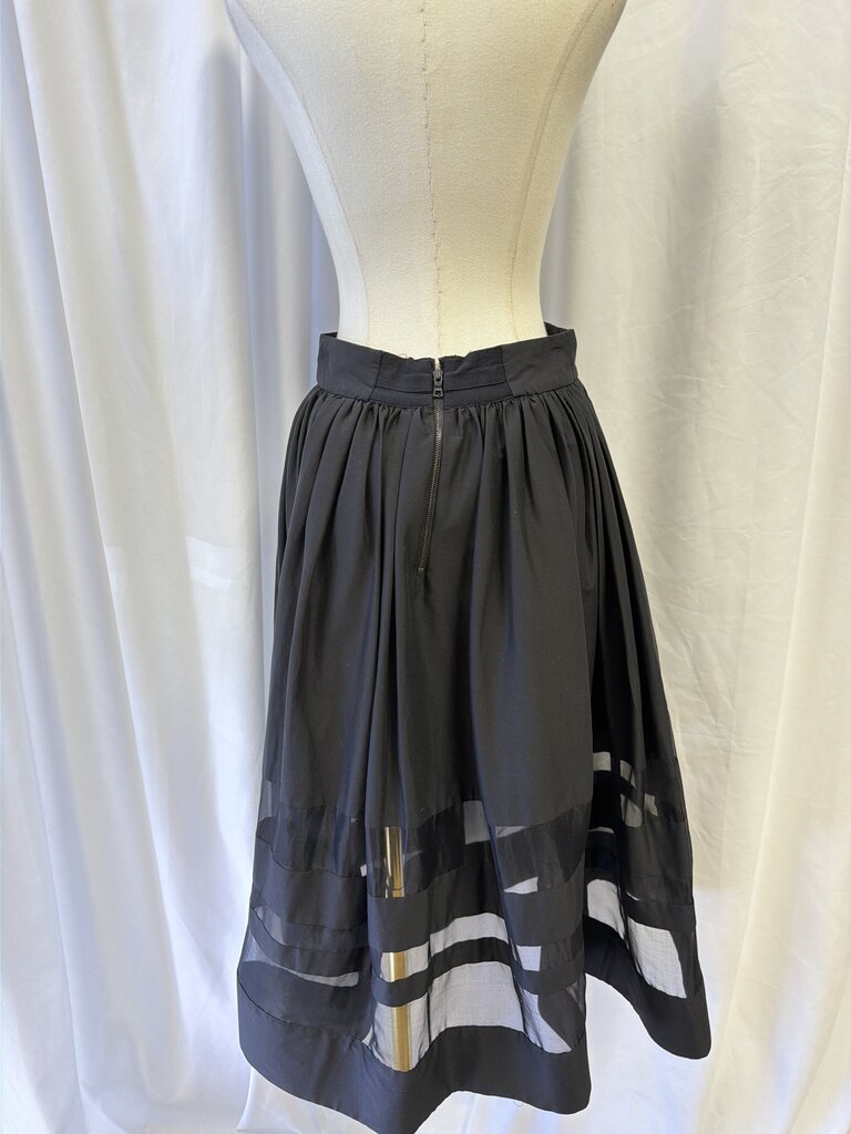 Alice + Olivia Cotton Blend Striped Skirt