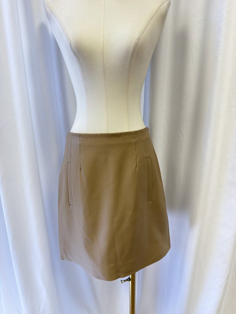 Veronica Beard Tan Vegan Leather Miniskirt