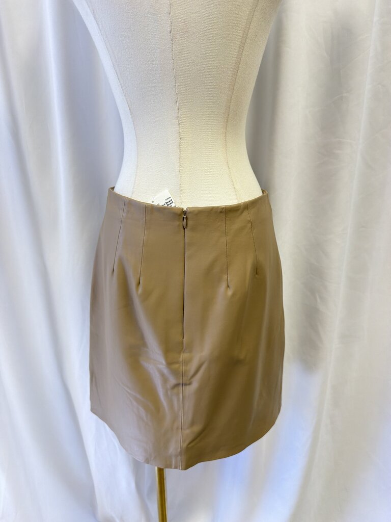 Veronica Beard Tan Vegan Leather Miniskirt