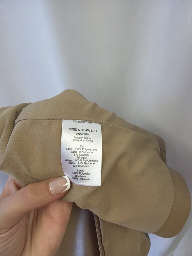 Veronica Beard Tan Vegan Leather Miniskirt