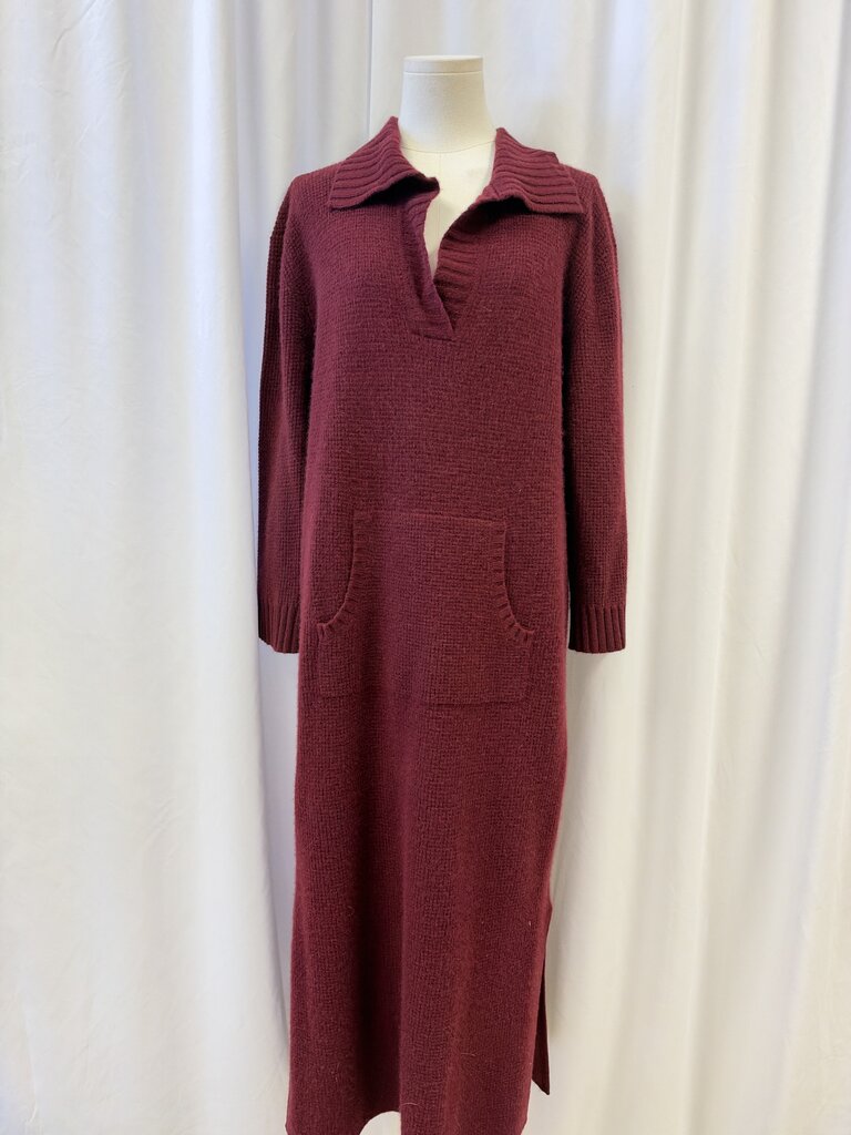 Neiman Marcus Cashmere V-Neck Maxi Dress