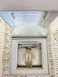 Michele Deco Mid Two-Tone Steel Diamond Mother of Pearl Watch w/ Box NWT
