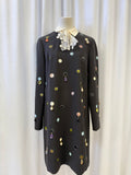 Tory Burch Embellished Tea Length Dress w/ Removable Collar