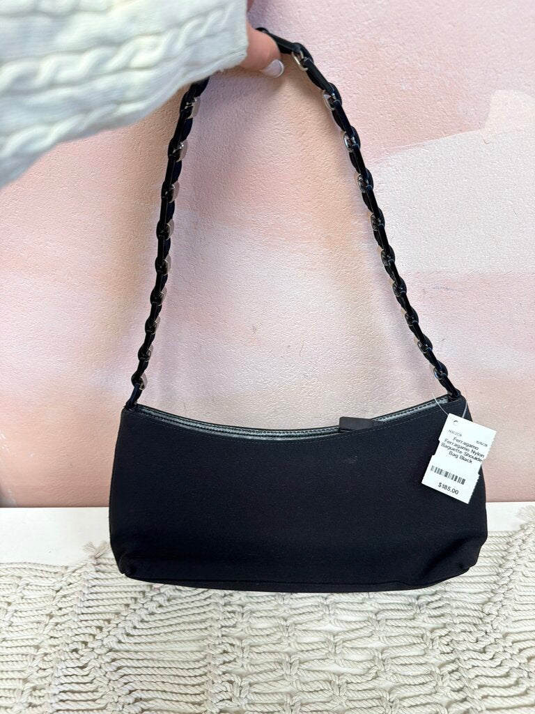 Ferragamo Nylon Baguette Shoulder Bag