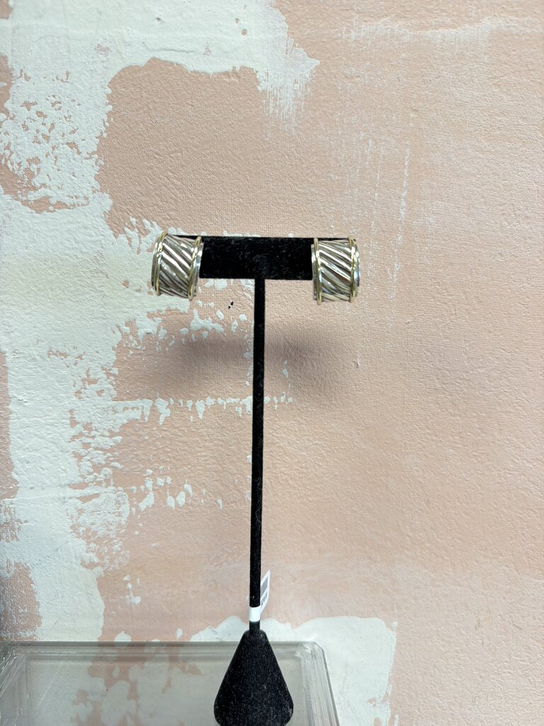 David Yurman Two-Tone Cable Cigar Earring