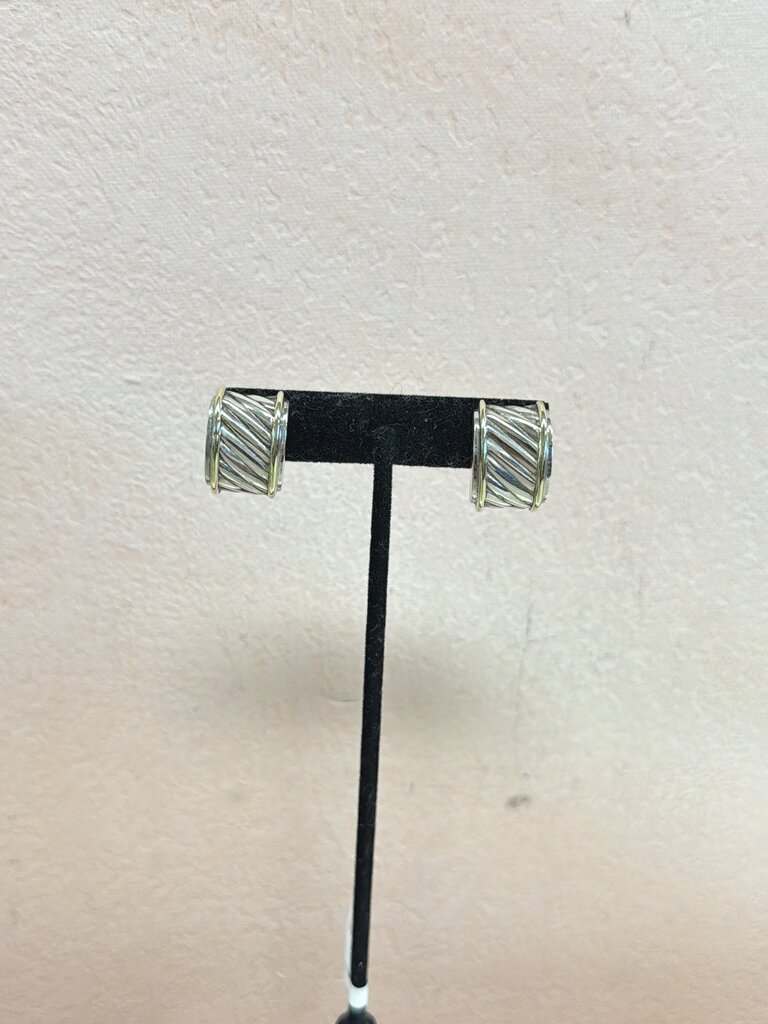 David Yurman Two-Tone Cable Cigar Earring