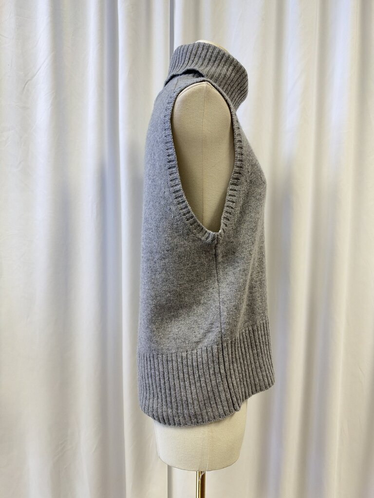 Veronica Beard Sleeveless Cashmere Ribbed Turtleneck