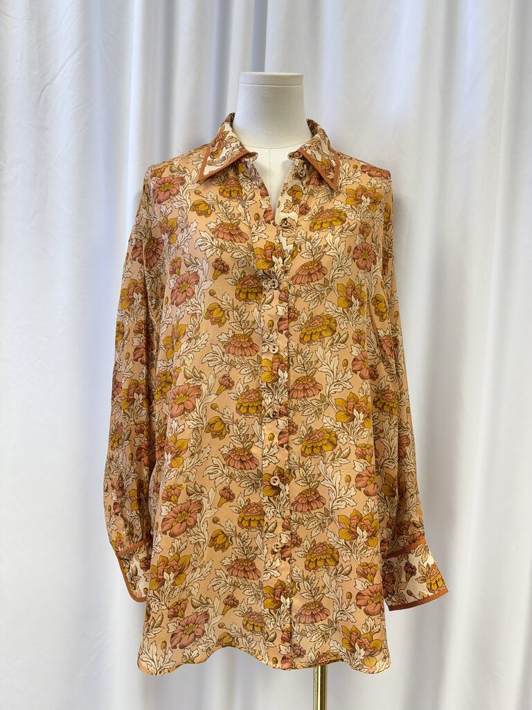 Zimmermann Silk Floral Button Up Blouse