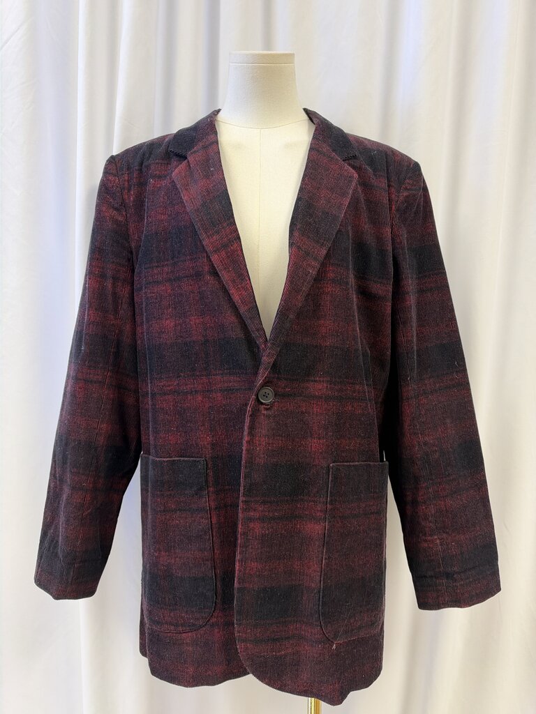 AG Plaid Cotton Corduroy Blazer