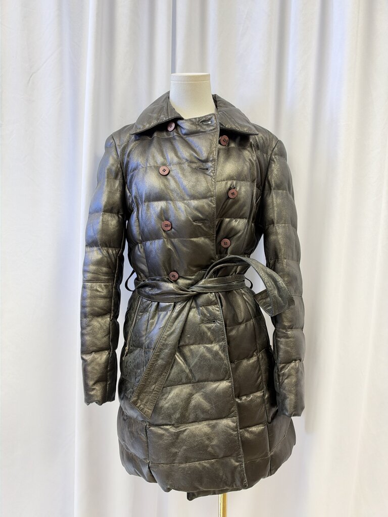 Landi Belted Metallic Down Coat