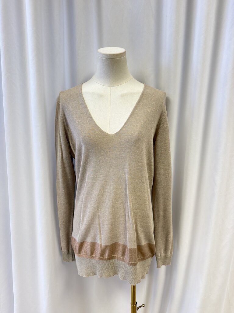 Fabiana Filippi Linen Blend V-Neck Sweater