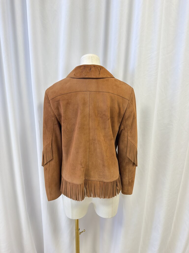 Akris Brown Suede Jacket w/Fringe