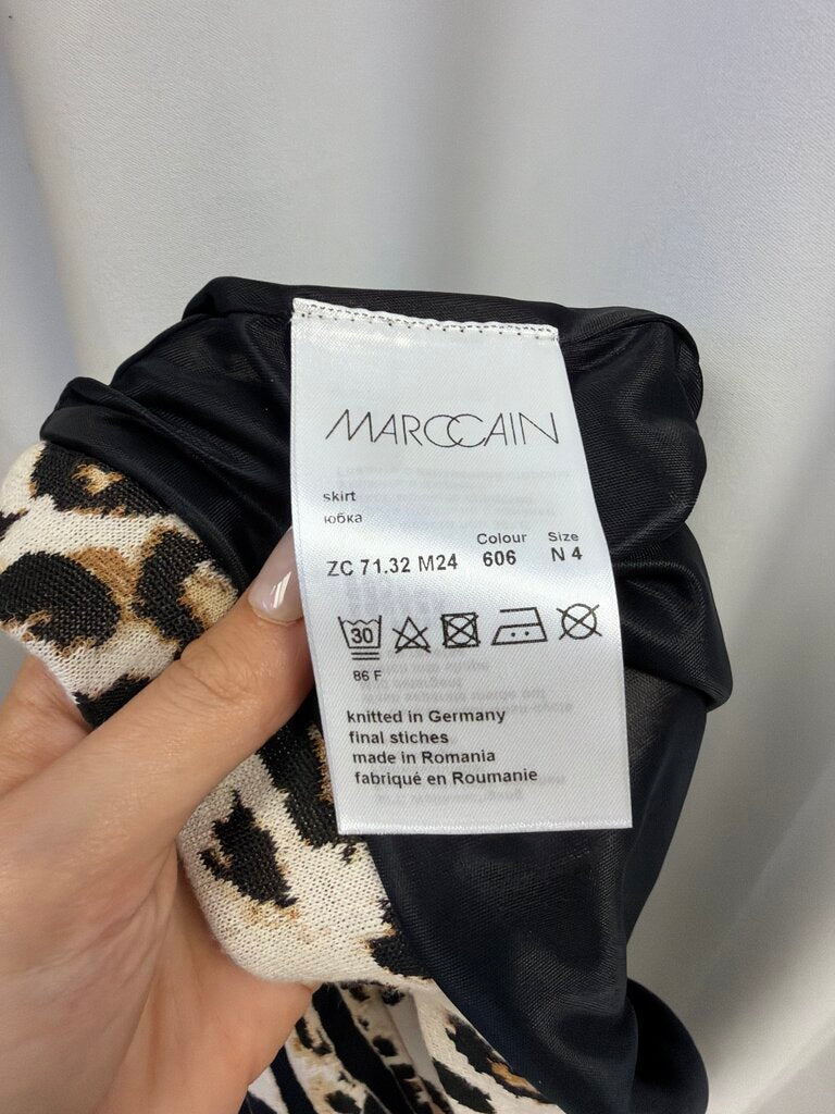 Marc Cain Animal Print Long Pleated Skirt