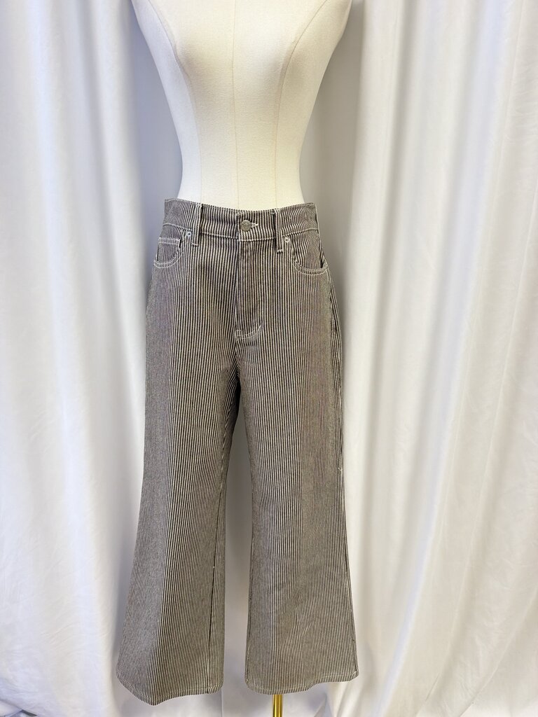 Veronica Beard Striped Wide Leg Jeans