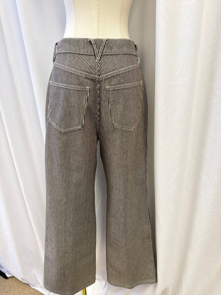 Veronica Beard Striped Wide Leg Jeans