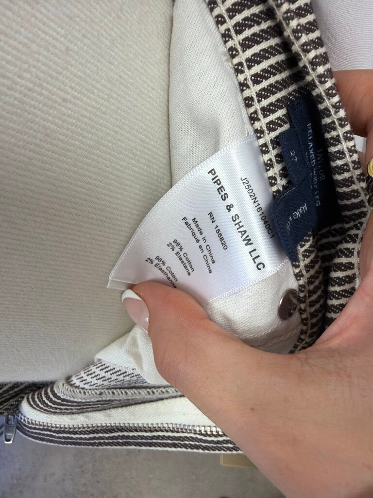 Veronica Beard Striped Wide Leg Jeans