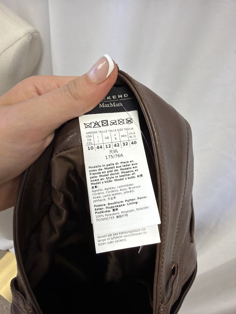Max Mara Weekend Brown Leather Pants