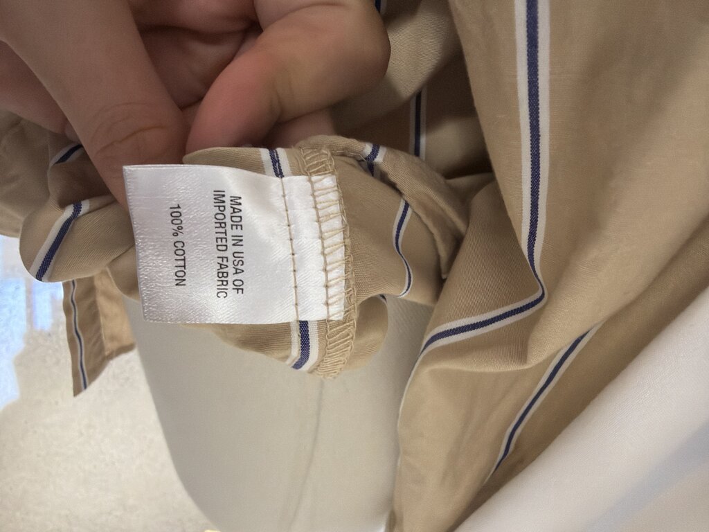 Drew Tan Striped Button Up