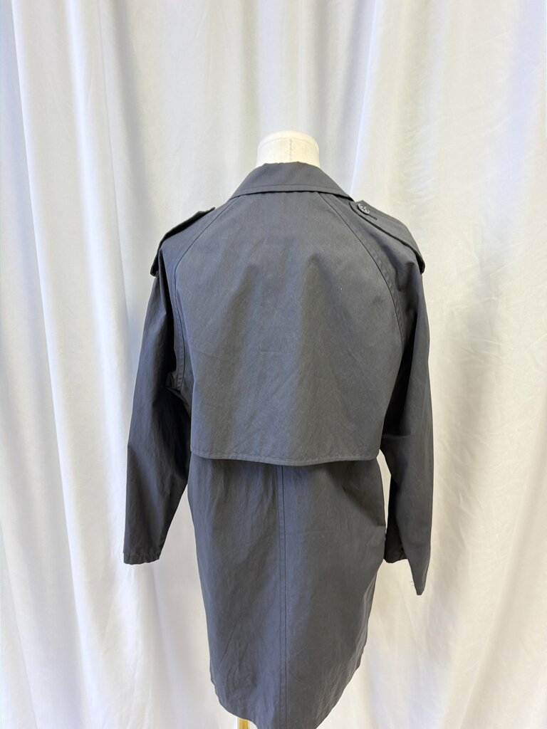 Donna Karan Black Cotton Trench Coat