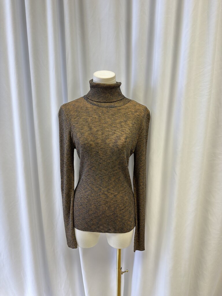 Escada Brown Ribbed Turtleneck