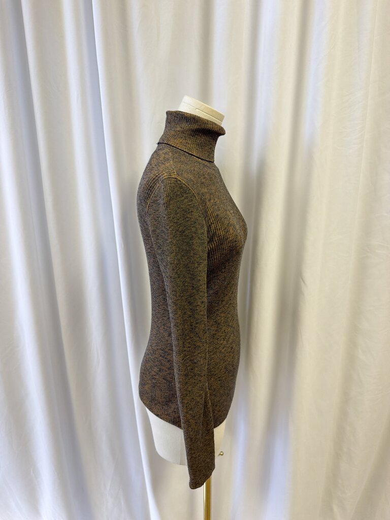 Escada Brown Ribbed Turtleneck
