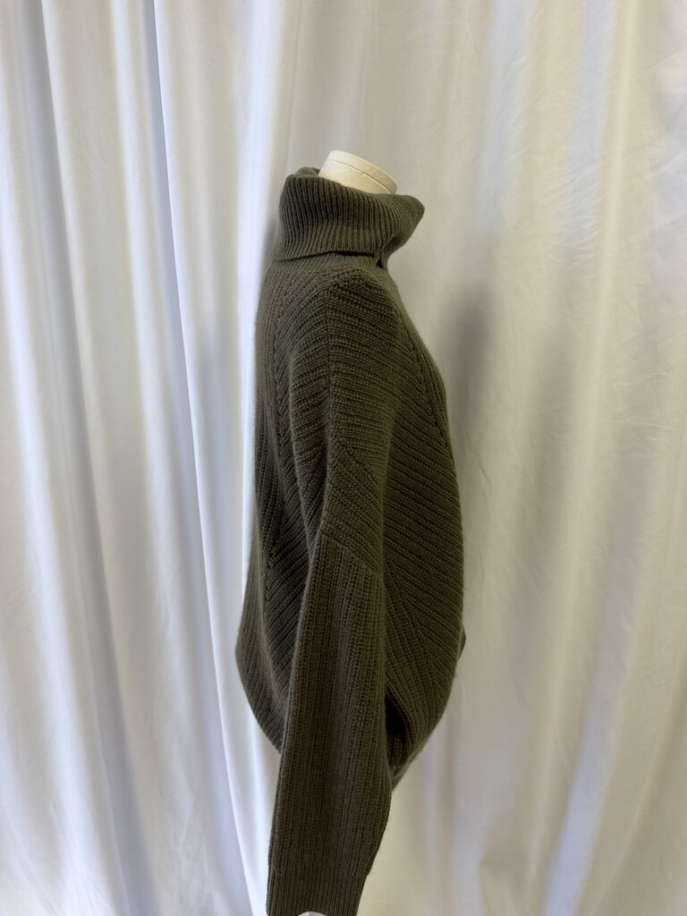 Nili Lotan Olive Cashmere Turtleneck Sweater