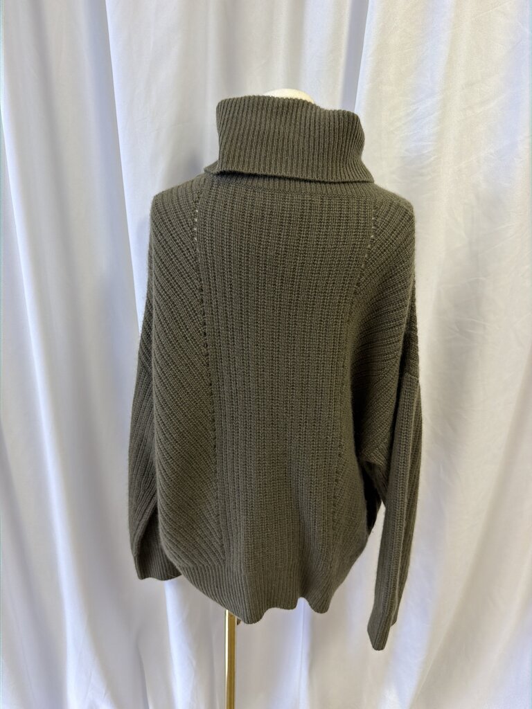 Nili Lotan Olive Cashmere Turtleneck Sweater