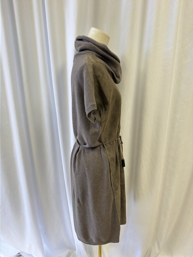 Fabiana Filippi Suede & Wool Cowl Mini Dress