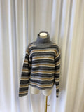 Max Mara Studio Striped Mohair Blend Turtleneck Sweater