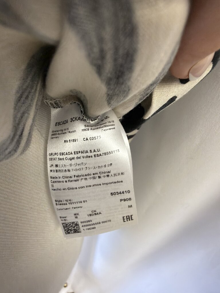 Escada Zebra Print Long Sleeve Tee