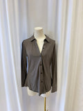 Theory Grey Knit Button Up