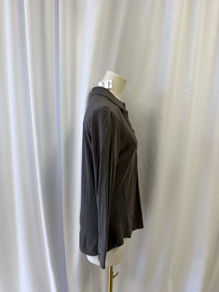Theory Grey Knit Button Up