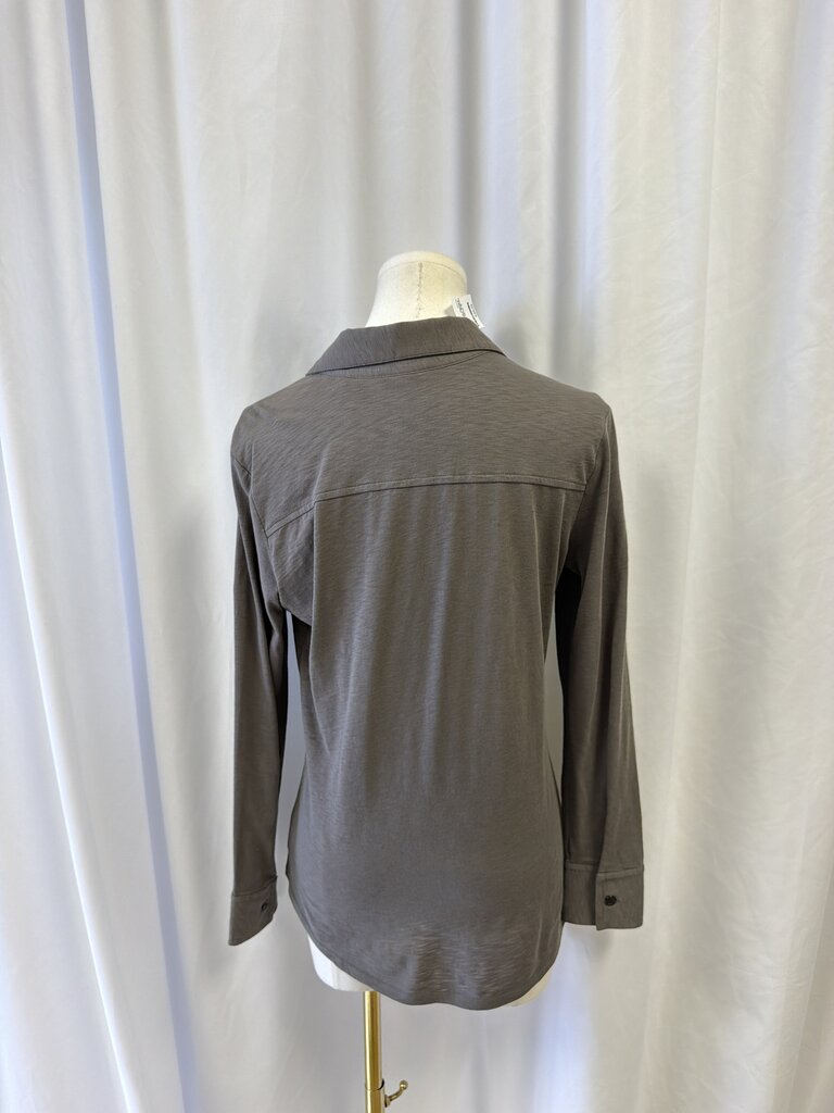 Theory Grey Knit Button Up