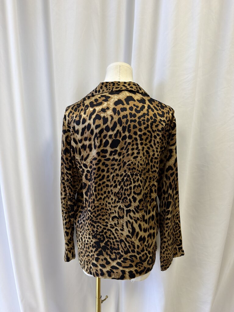 Nili Lotan Silk Animal Print Button Up