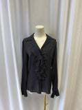 Escada Black Ruffle Blouse