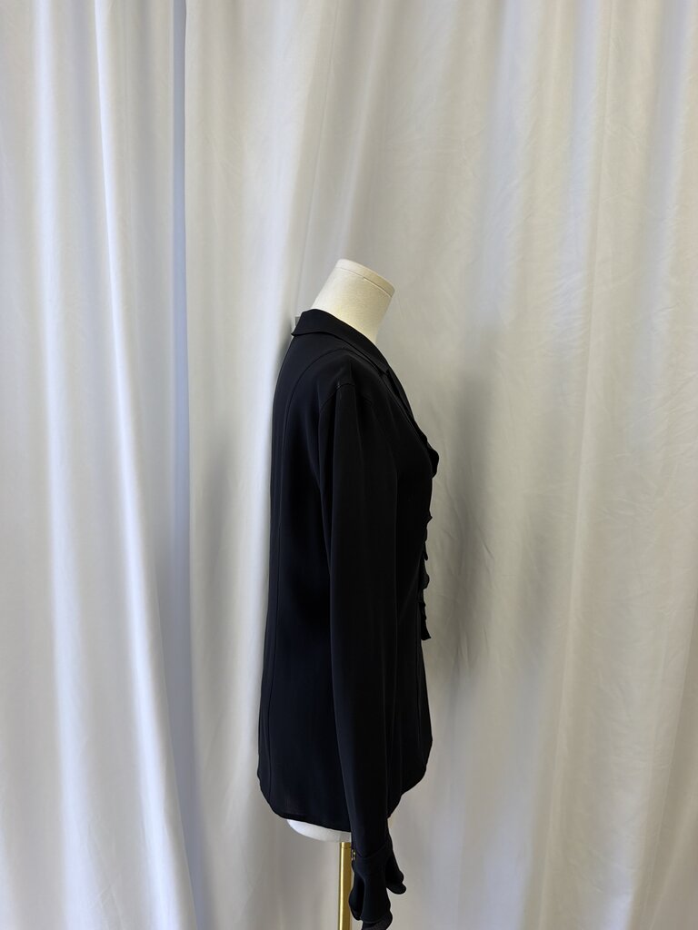 Escada Black Ruffle Blouse
