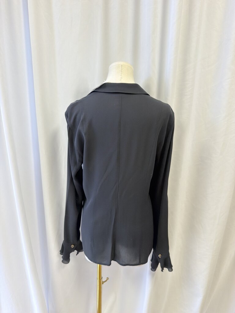 Escada Black Ruffle Blouse