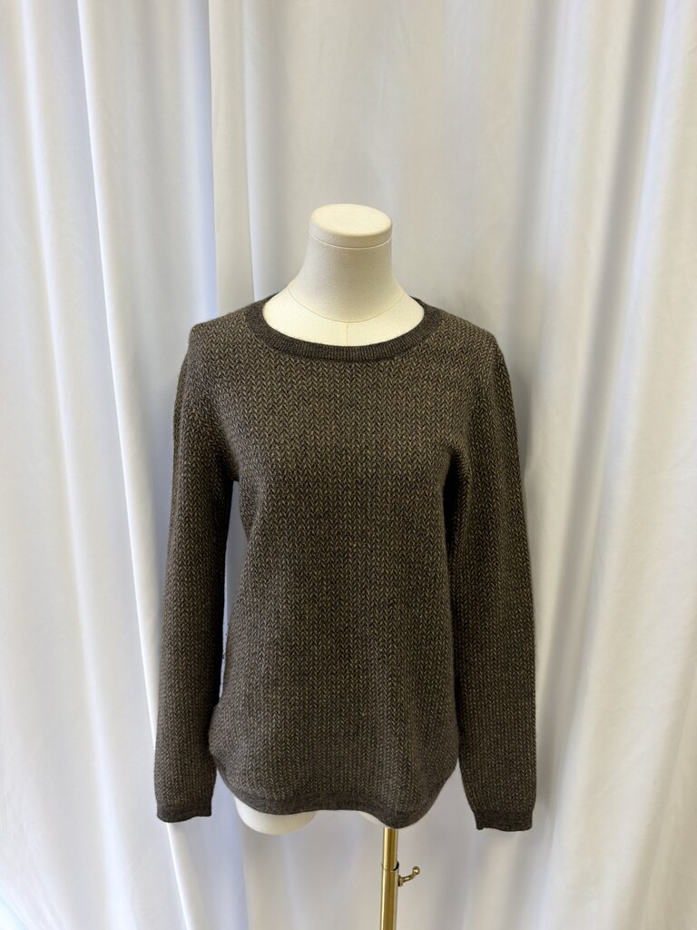 Ralph Lauren Purple Label Vintage Herringbone Cashmere Blend Crewneck
